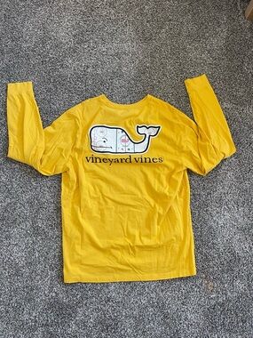 Vineyard Vines Bright Yellow Whale Graphic Long Sleeve